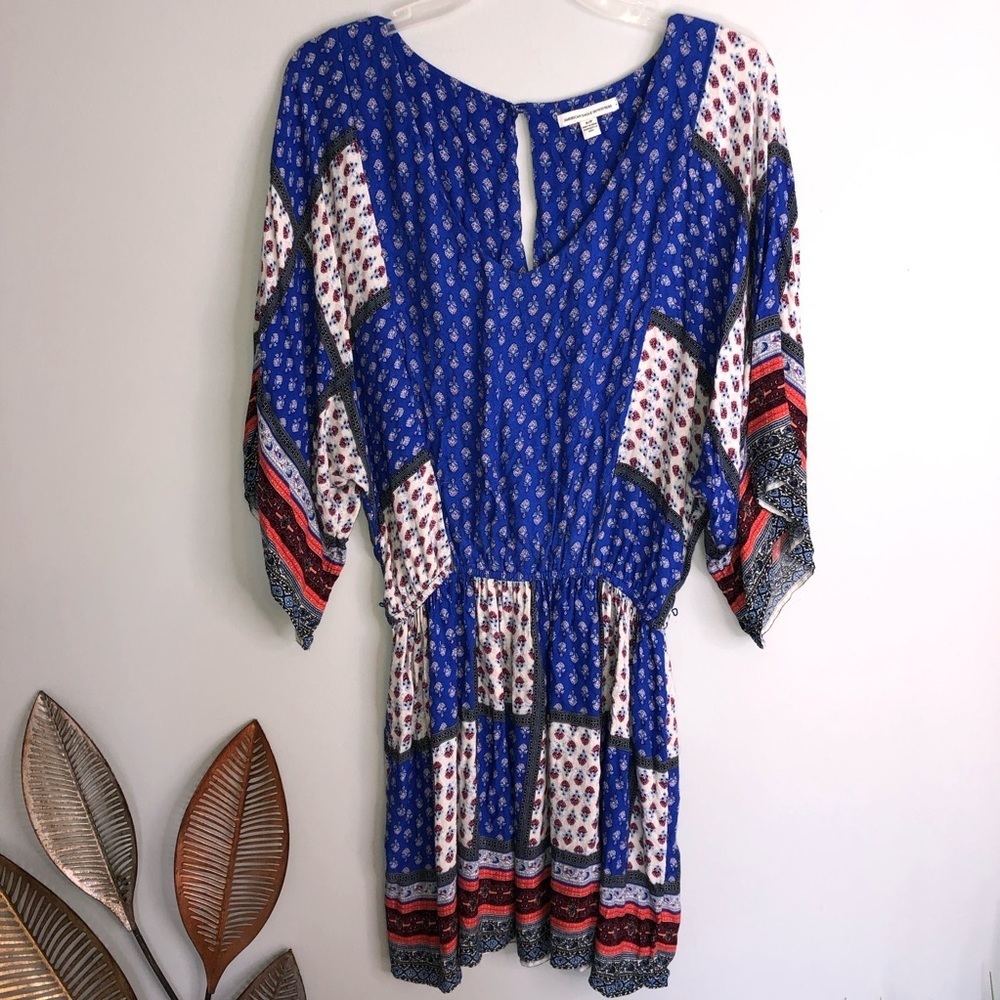 American Eagle Outfitters Flowy Patchwork Boho Dr… - image 3